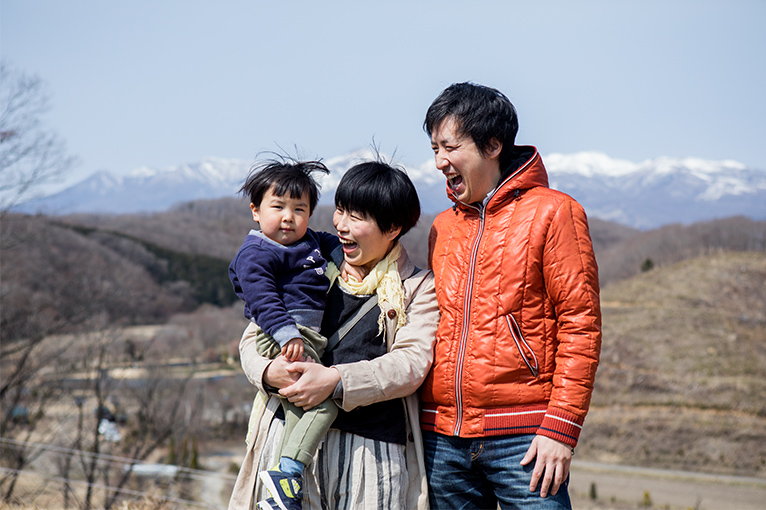 ご家族と那須岳の写真